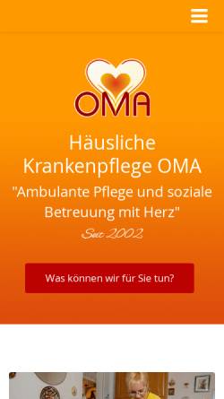 Vorschau der mobilen Webseite www.pflegedienst-oma.de, Ambulanter Pflegedienst OMA GmbH