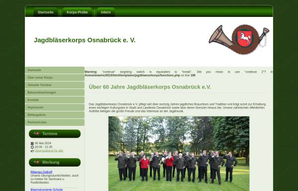 Vorschau von www.jagdblaeserkorps-osnabrueck.de, Jagdbläserkorps Osnabrück e.V. - seit 1956
