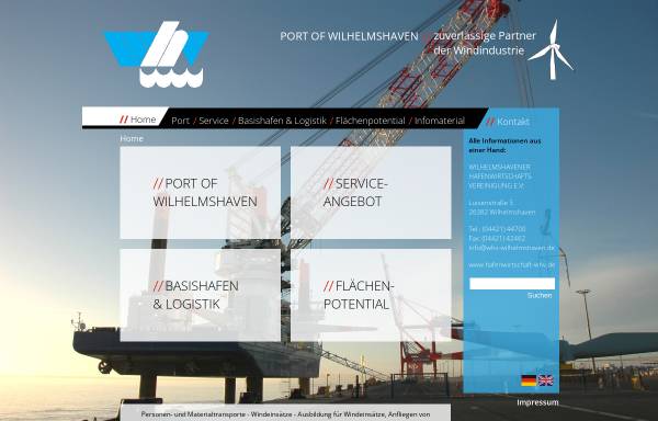 Vorschau von www.wilhelmshaven-windenergie.de, Wilhelmshaven-windenergie.de - Wilhelmshavener Hafenwirtschafts-Vereinigung e.V.