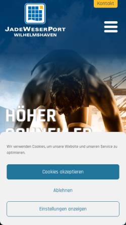 Vorschau der mobilen Webseite www.jadeweserport.de, JadeWeserPort Realisierungs GmbH & Co. KG