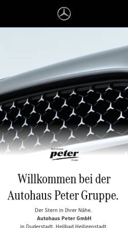 Vorschau der mobilen Webseite www.peter.mercedes-benz.de, Autohaus Peter GmbH