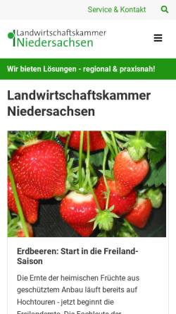 Vorschau der mobilen Webseite www.lwk-niedersachsen.de, Landwirtschaftskammer Niedersachsen