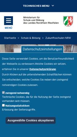 Vorschau der mobilen Webseite www.zukunftsschulen-nrw.de, Zukunftsschulen NRW