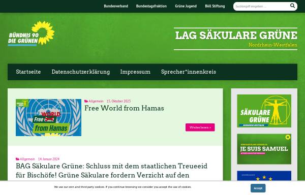 Vorschau von nrw.saekulare-gruene.de, Säkulare Grüne in NRW