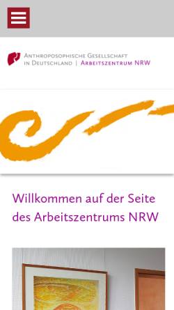 Vorschau der mobilen Webseite www.anthroposophie-nrw.de, Arbeitszentrum NRW