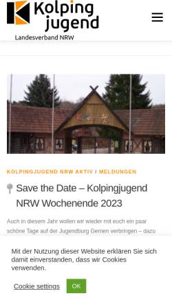 Vorschau der mobilen Webseite kolpingjugend-nrw.de, Kolpingjugend NRW