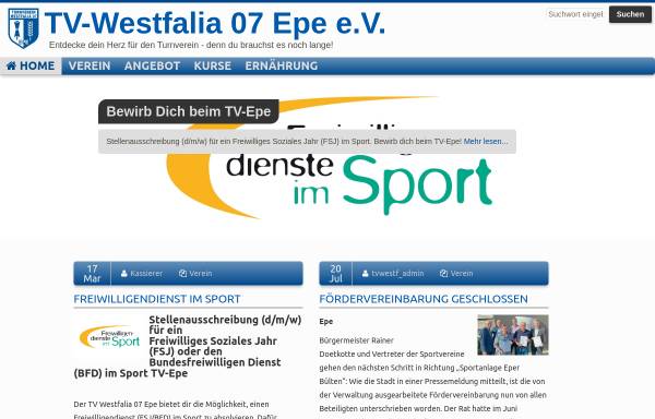 Vorschau von www.tv-epe.de, Turnverein Westfalia 07 Epe e.V.