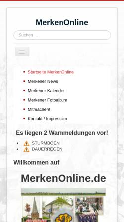 Vorschau der mobilen Webseite www.merkenonline.de, Merken-Online