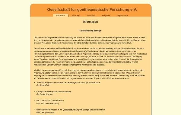 Vorschau von www.gfgf.de, Gesellschaft für goetheanistische Forschung e.V.