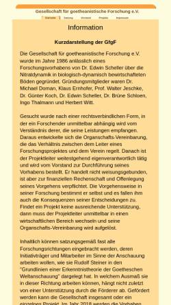 Vorschau der mobilen Webseite www.gfgf.de, Gesellschaft für goetheanistische Forschung e.V.