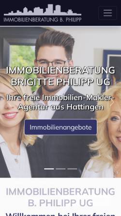 Vorschau der mobilen Webseite www.immo-philipp.de, Immobilienberatung B. Philipp