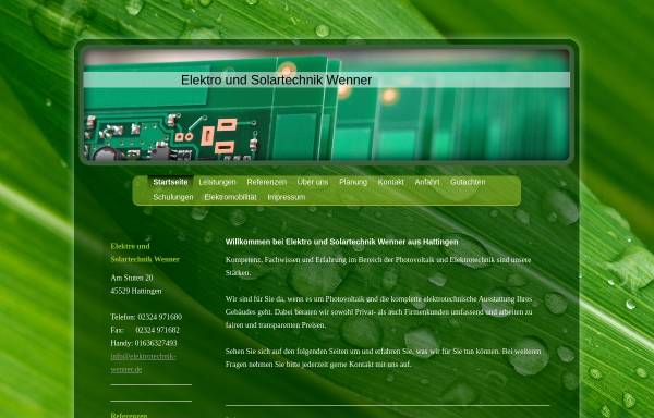 Vorschau von www.elektro-und-solartechnik-wenner.de, Elektro und Solartechnik Thomas Wenner