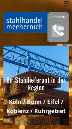 Vorschau der mobilen Webseite www.stahlhandel-mechernich.de, Stahlhandel Mechernich GmbH & Co. KG