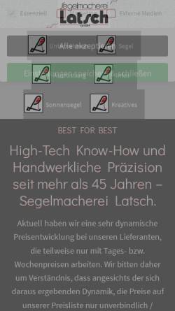 Vorschau der mobilen Webseite www.latsch-segel.de, Segelmacherei Latsch