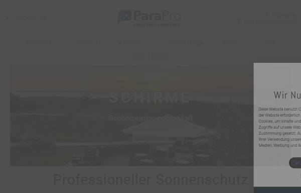 Vorschau von parapro.de, K-Design Großschirme & Windschutz GmbH