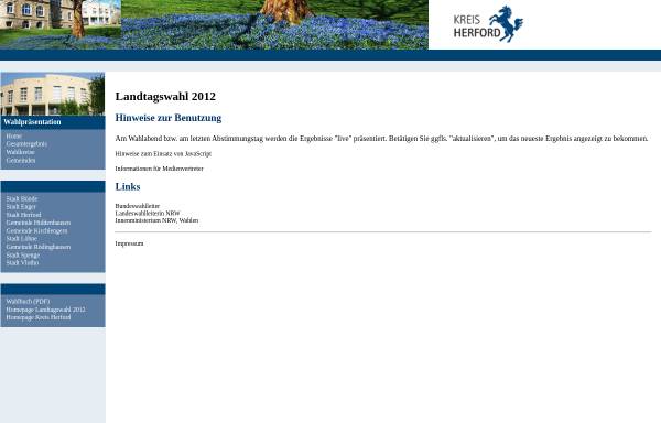 Vorschau von wahl.krz.de, Landtagswahl 2012