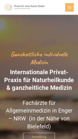 Vorschau der mobilen Webseite ganzheitlichemedizin.de, Dr. med. Rainer Didier, Praxis für ganzheitliche individuelle Medizin