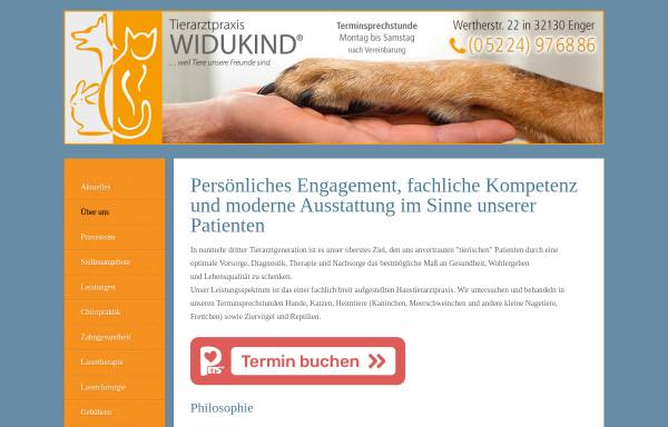 Vorschau von www.tierarztpraxis-widukind.de, Tierarztpraxis Widukind, Inhaber Dr. med. vet. C. Plischke