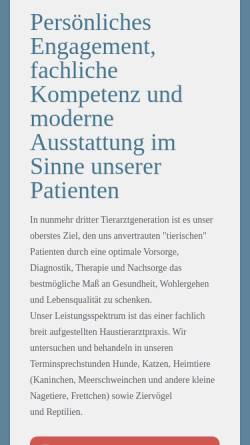 Vorschau der mobilen Webseite www.tierarztpraxis-widukind.de, Tierarztpraxis Widukind, Inhaber Dr. med. vet. C. Plischke