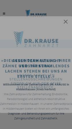 Vorschau der mobilen Webseite www.krause-zahnarzt.de, Dr. med. dent. Franz Knoop, Zahnarztpraxis
