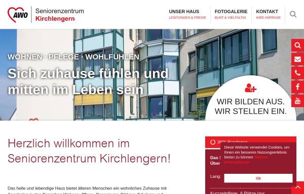 Vorschau von www.seniorenzentrum-kirchlengern.de, Seniorenzentrum Kirchlengern der Arbeiterwohlfahrt (AWO)