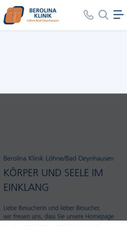 Vorschau der mobilen Webseite www.berolinaklinik.de, Berolina-Klinik