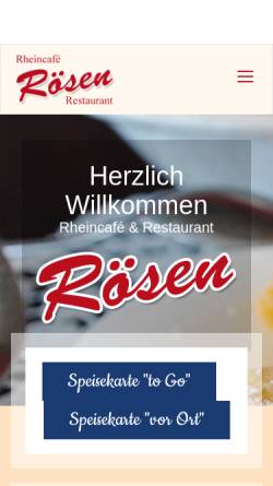 Vorschau der mobilen Webseite www.rheincafe-roesen.de, Rheincafé Rösen