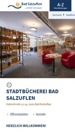 Vorschau der mobilen Webseite www.stadt-bad-salzuflen.de, Stadtbücherei Bad Salzuflen