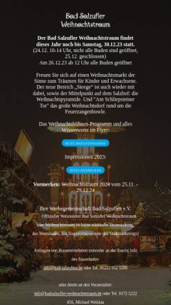 Vorschau der mobilen Webseite www.badsalzufler-weihnachtstraum.de, Bad Salzufler Weihnachtstraum - Werbegemeinschaft Bad Salzuflen e.V.