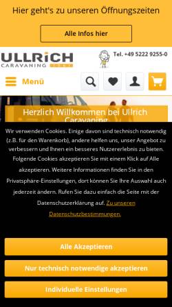 Vorschau der mobilen Webseite www.wohnwagen-ullrich.de, Ullrich GmbH & Co. KG