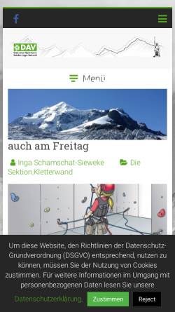 Vorschau der mobilen Webseite dav-detmold.de, Deutscher Alpenverein Sektion Lippe-Detmold