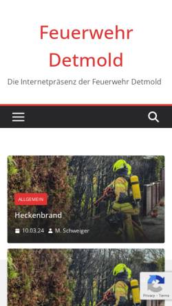 Vorschau der mobilen Webseite www.feuerwehr-detmold.org, Feuerwehr Detmold