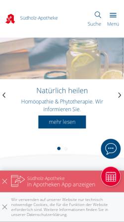Vorschau der mobilen Webseite www.suedholz-apotheke-detmold.de, Südholz-Apotheke
