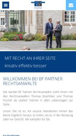 Vorschau der mobilen Webseite www.bf-partner.de, Brächtker & Fischer Rechtsanwälte & Partner