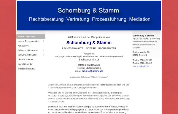 Vorschau von www.schomburg-stamm.de, Schomburg & Stamm