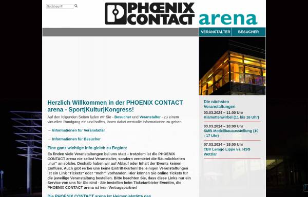 Vorschau von www.phoenixcontact-arena.com, Lipperlandhalle