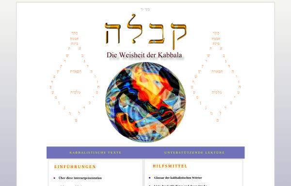 Vorschau von www.kabbala-info.net, Die Weisheit der Kabbala