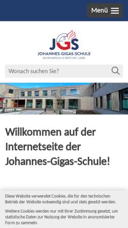 Vorschau der mobilen Webseite www.johannes-gigas-schule.de, Johannes-Gigas-Schule