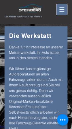 Vorschau der mobilen Webseite autohaussteinberg.de, Steinberg GmbH & Co. KG
