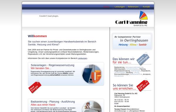 Vorschau von carl-hanning.de, Carl Hanning GmbH & Co. KG