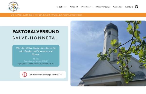 Vorschau von www.pv-balve-hoennetal.de, Pastoralverbund Balve-Hönnetal