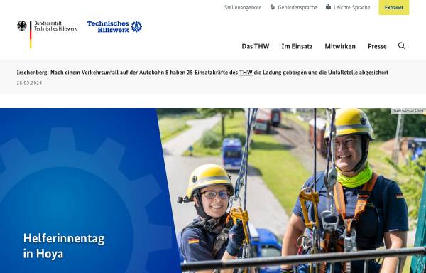 Vorschau von www.thw.de, THW - Technisches Hilfswerk