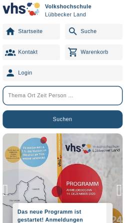 Vorschau der mobilen Webseite www.vhs-luebbeckerland.de, Volkshochschule Lübbecker Land