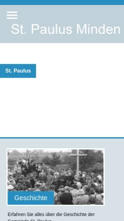 Vorschau der mobilen Webseite www.stpaulus-minden.de, Kath. Pfarrei St. Paulus Minden