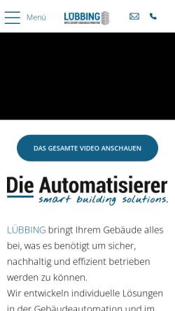 Vorschau der mobilen Webseite www.luebbing.de, Lübbing Elektrotechnik GmbH