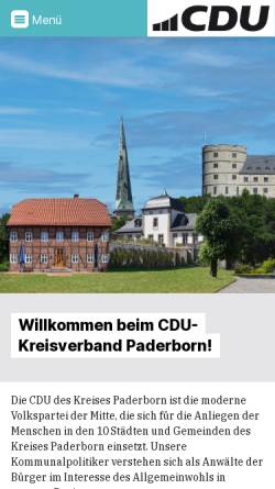Vorschau der mobilen Webseite www.cdu-paderborn.de, CDU-Kreisverband Paderborn