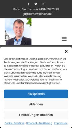 Vorschau der mobilen Webseite bernd-wroblewski.de, Wroblewski, Bernd (SPD)