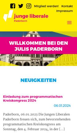 Vorschau der mobilen Webseite www.julis-paderborn.de, JuLis - Junge Liberale Kreisverband Paderborn