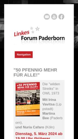Vorschau der mobilen Webseite www.linkesforum-paderborn.de, Linkes Forum Paderborn