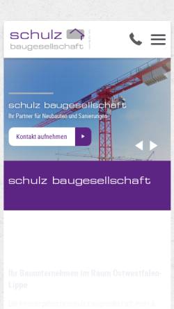 Vorschau der mobilen Webseite www.bgs-schulz.de, schulz baugesellschaft mbH & Co. KG